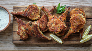 Parmesan crusted lamb cutlets with minted yoghurt