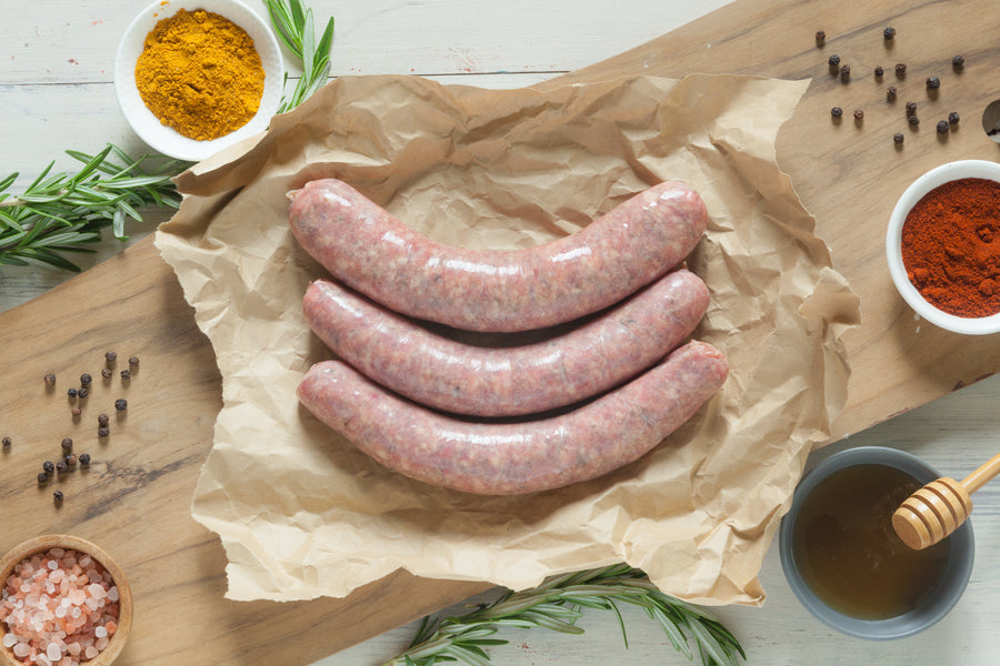 Certified Organic Lamb, Honey & Rosemary Sausages