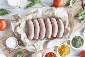 Certified Organic Beef, Tomato, Onion & Basil Sausages