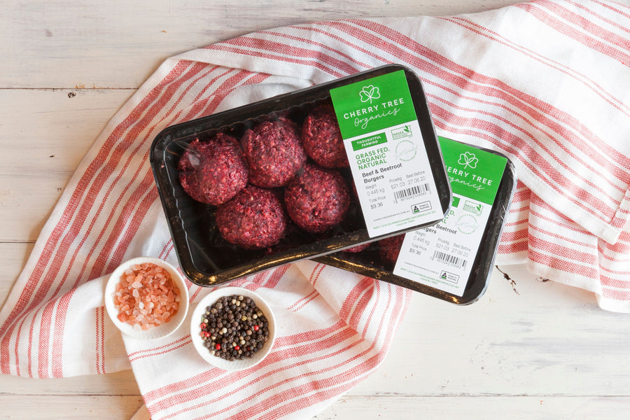 Certified Organic Beef & Beetroot Burgers